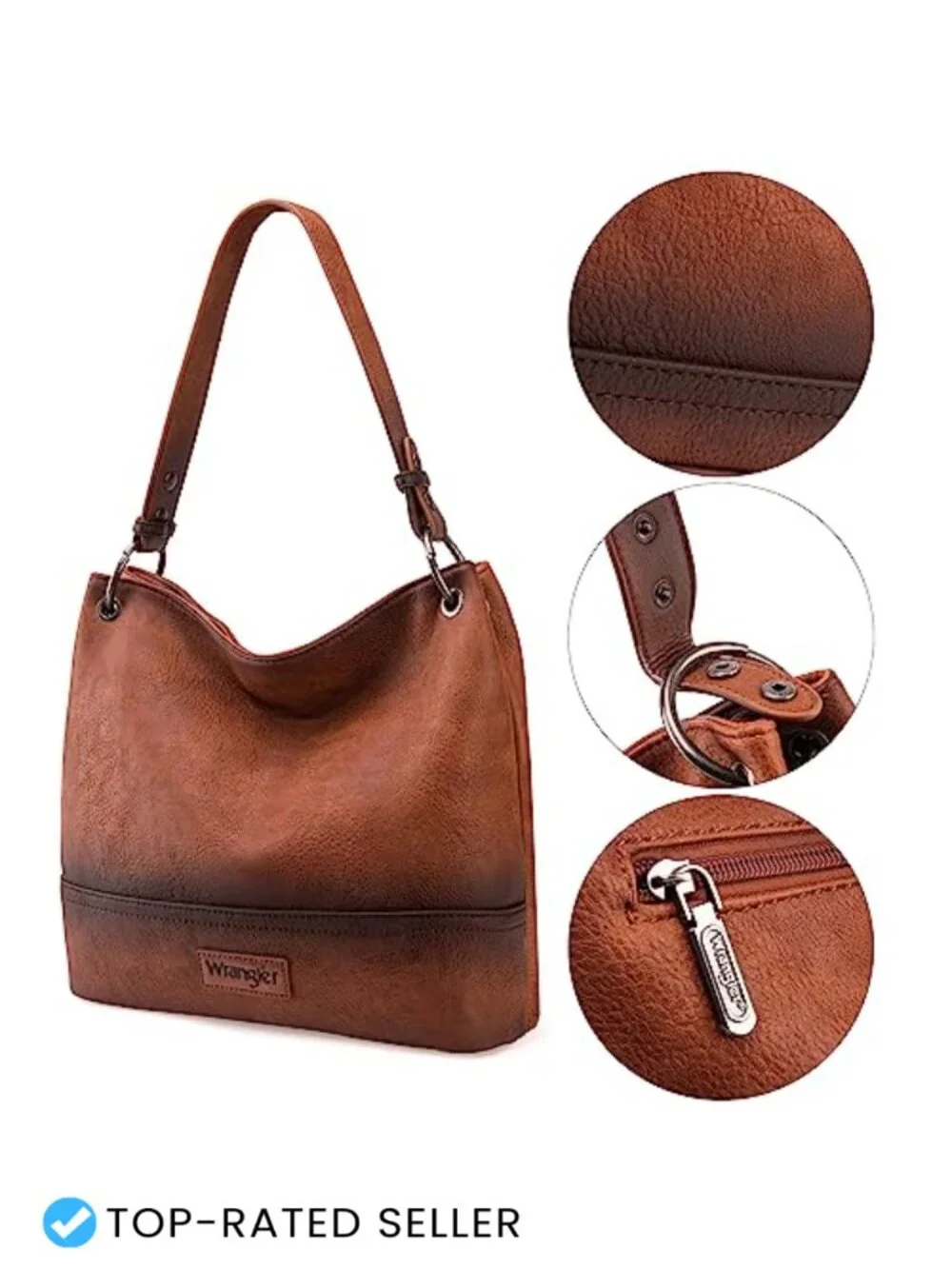 Vegan Leather Hobo Bag Top Handle Shoulder Purse with Crossbody Strap